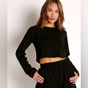 EUC NUX Don't Stop Crop Black